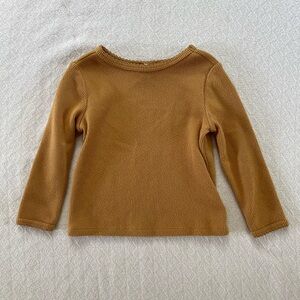 Old Navy Long Sleeve Waffle Knit Mustard Top